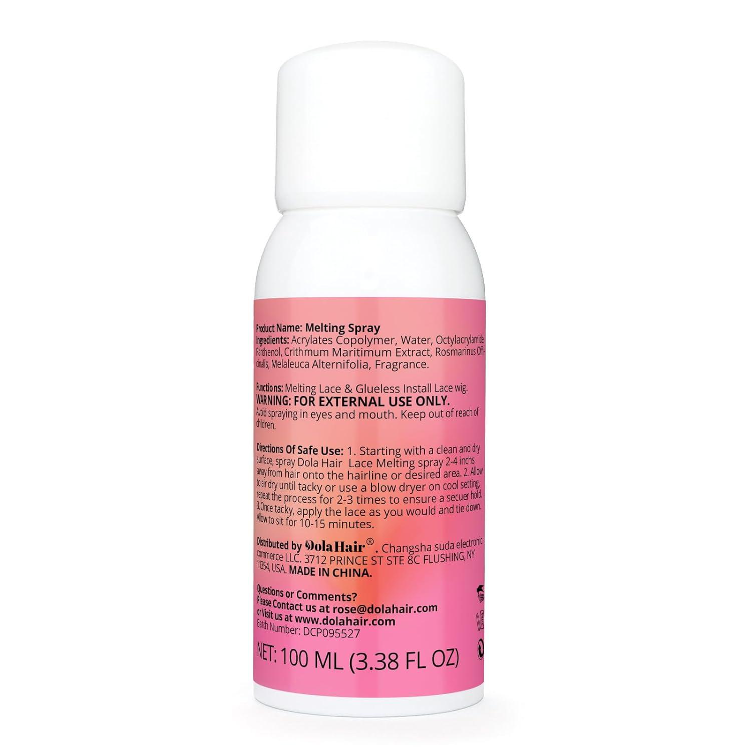 imageDolahair Lace Melting Spray for GlueLess Wigs lace Bond Melting Spray Bond Adhesive Wig Glue Spray Melting Spray1 Band1 BrushMelting Spray1 Band1 Brush