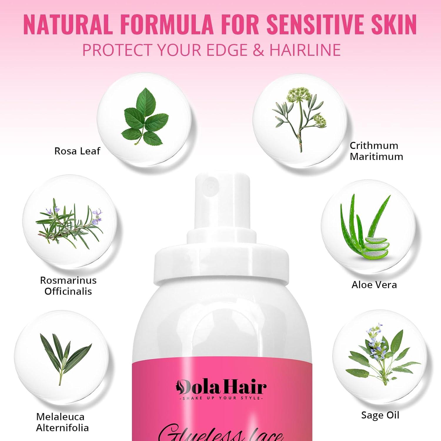 imageDolahair Lace Melting Spray for Glueless Wig Hair Adhesive Transparent Low Viscosity Resin Bonding Spray for Wigs ampamp Lace 34 Fl Oz