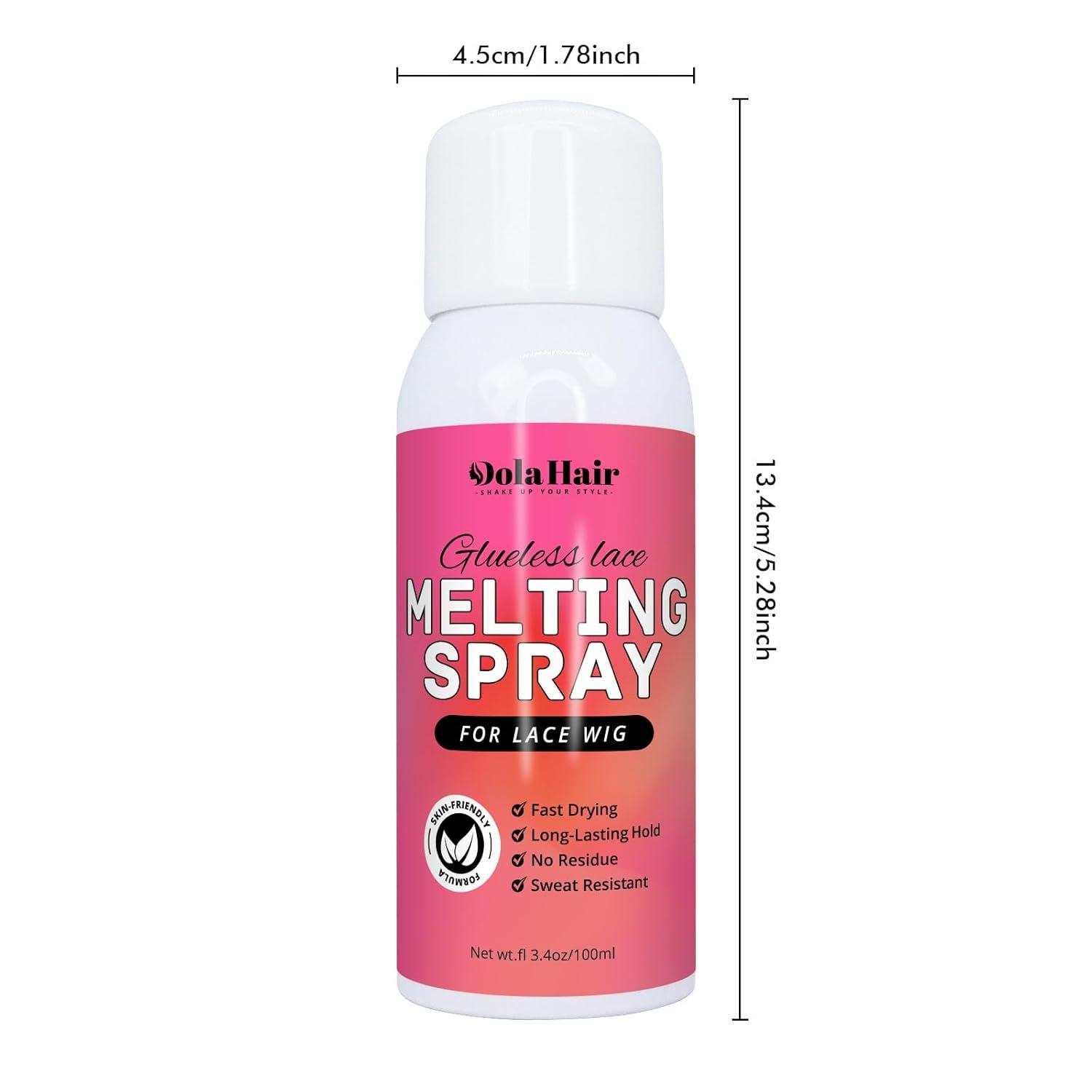 imageDolahair Lace Melting Spray for Glueless Wig Hair Adhesive Transparent Low Viscosity Resin Bonding Spray for Wigs ampamp Lace 34 Fl Oz