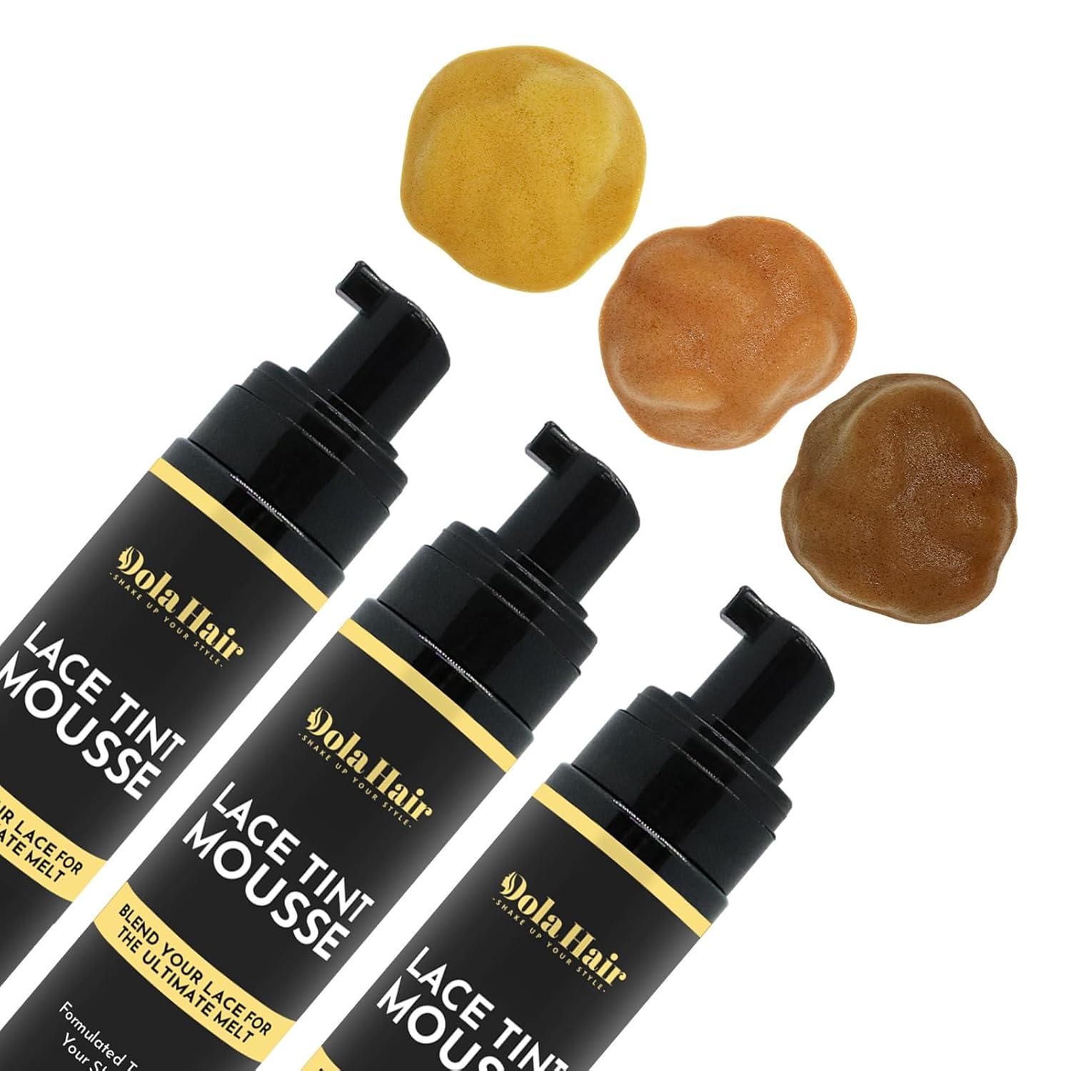 imageDolahair Lace Tint Spray Mousse for Lace Front Wigs Melting Foam Hair Mousse Wig Glue and Installation KitMedium Brown