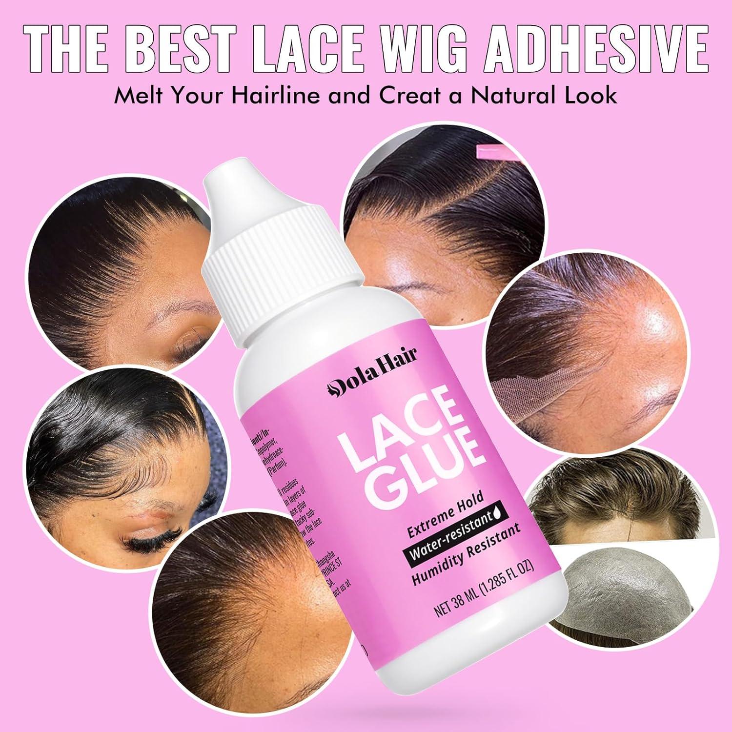 imageDolahair Wig Glue Spray for Front Lace Wig Lace Melting Spray for Wigs Melting Spray Lace Bond Spray Lace Glue Kit Wig Install Kit