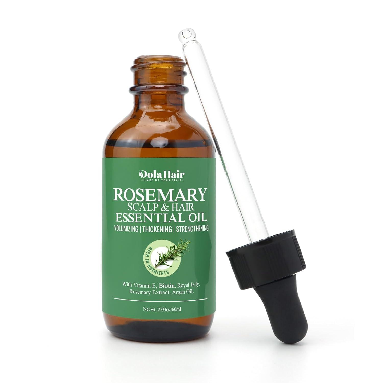 imageOrganic Essential Rosemary Oil for Hair Growth Thin Hair Healthy Scalp and Skin 203 Oz203 Oz Rosemary Oil