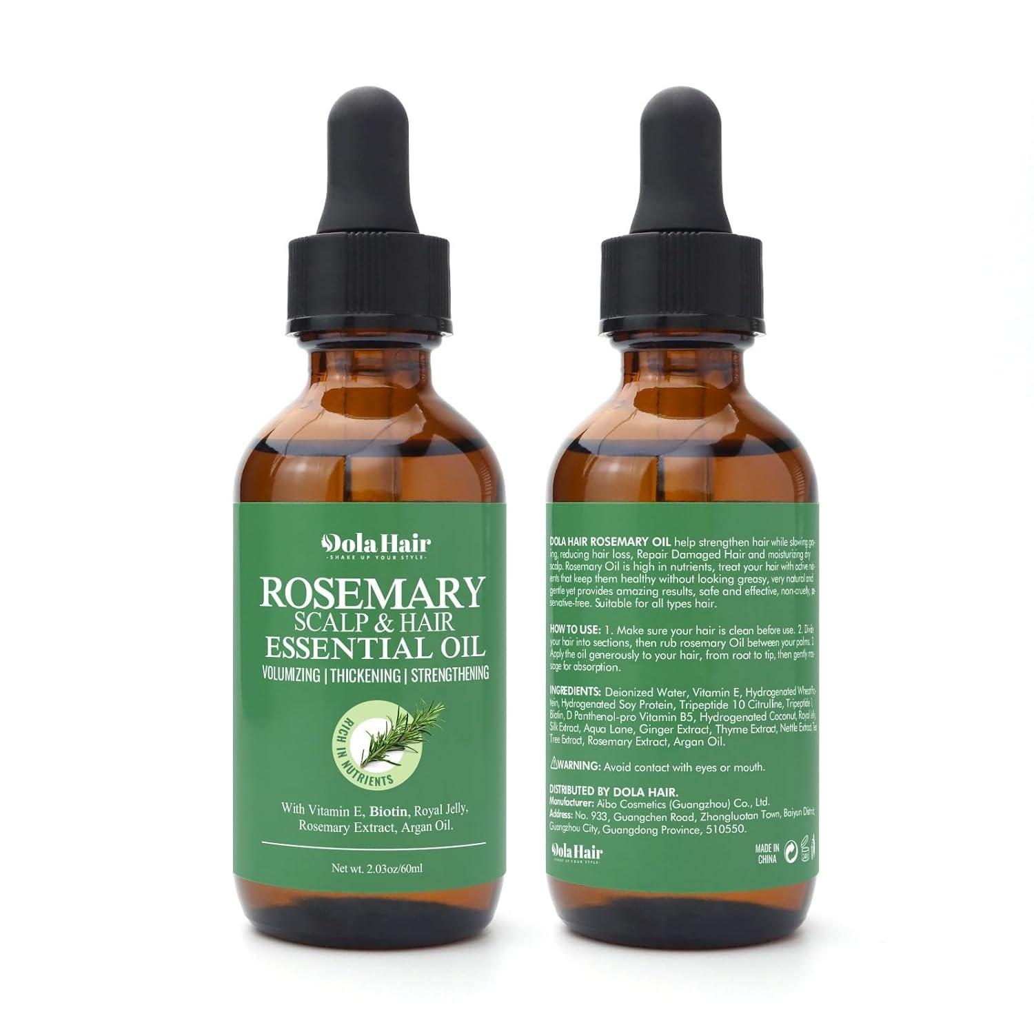 imageOrganic Essential Rosemary Oil for Hair Growth Thin Hair Healthy Scalp and Skin 203 Oz203 Oz Rosemary Oil