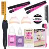 imageDolahair Electric Hot Comb for Wigs Hair Straightener Electric Pressing Combs Lace Front Wigs Flat Iron Comb Lace Melting Band wig kit with hot comb wig installation kit