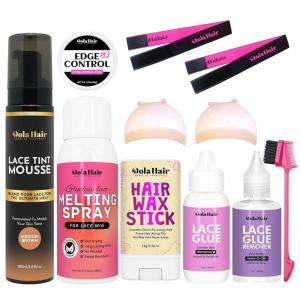 Dolahair Lace Glue Kit – Complete Set with Lace Tint Mousse, Wig Installation & Melting Spray(Medium Brown)(Medium Brown)