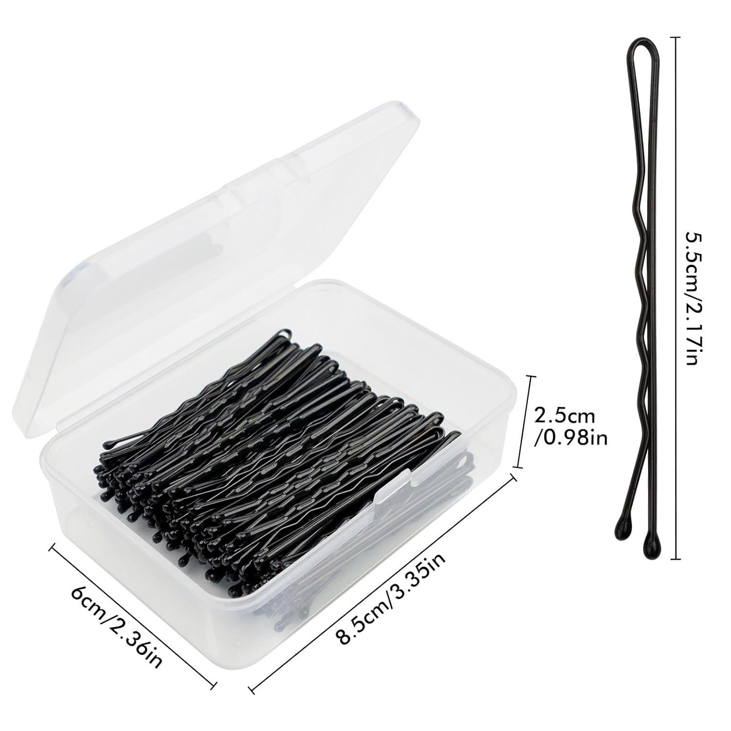 imageHair Pins for Women Bobby Pins for Bun Styling Kit Black Premium Bobby Pin For Kids Girls And Women Comfortable PainFree Hair Accessories Hair Wax Stick Slick Back Brush Kit